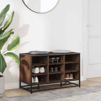 Scarpiera Rovere Marrone 84x40x53,5 cm Truciolato e Metallo