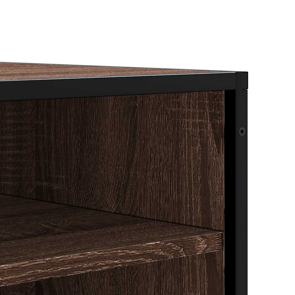 Scarpiera Rovere Marrone 84x40x53,5 cm Truciolato e Metallo