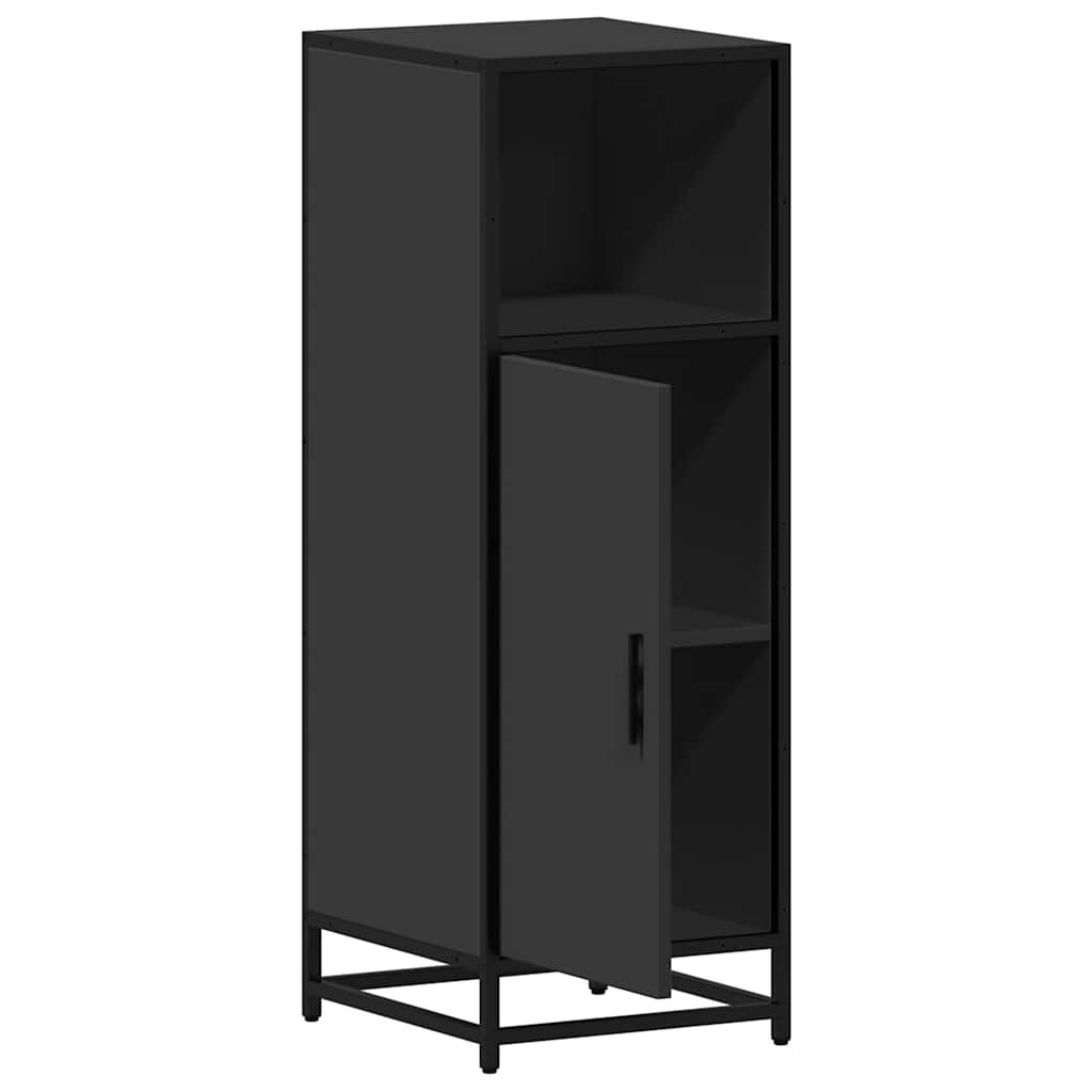 Armadietto da Bagno Nero 35x37,5x100 cm in Legno Multistrato 849239