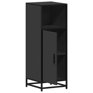 Armadietto da Bagno Nero 35x37,5x100 cm in Legno Multistrato