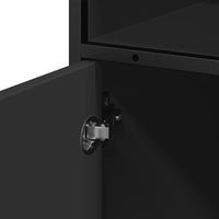 Armadietto da Bagno Nero 35x37,5x100 cm in Legno Multistrato