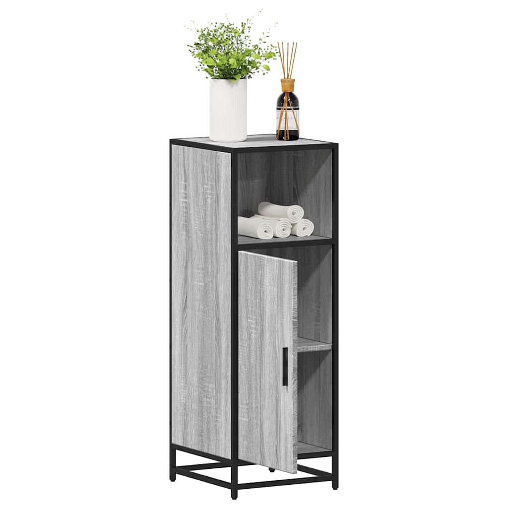Armadietto Bagno Grigio Sonoma 35x37,5x100 cm Legno Multistrato 849242