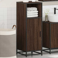 Armadietto Bagno Rovere Marrone 35x37,5x100cm Legno Multistrato 849243