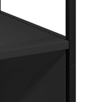 Armadietto da Bagno Nero 35x37,5x166 cm in Legno Multistrato 849244