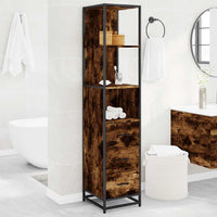 Armadietto Bagno Rovere Fumo 35x37,5x166cm in Legno Multistrato