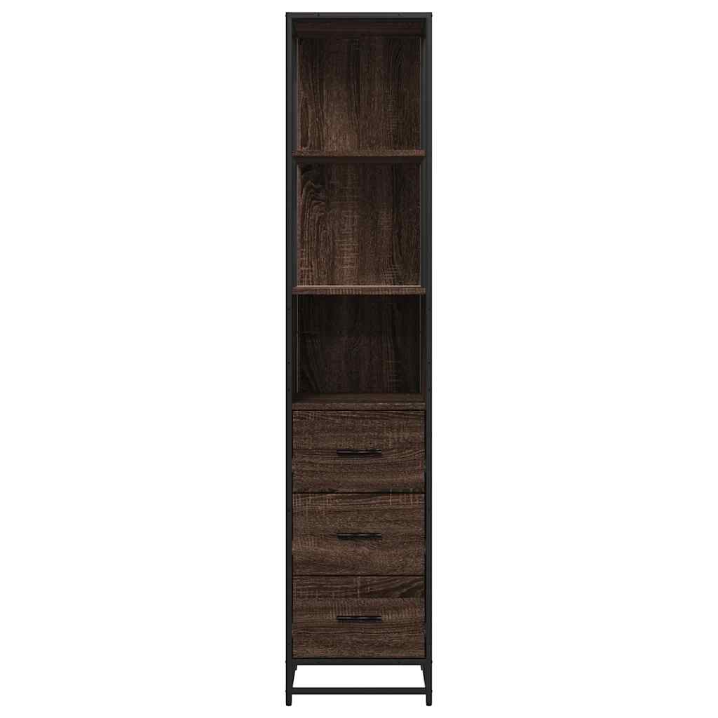 vidaXL Armadietto Bagno Rovere Marrone 35x37,5x166cm Legno Multistrato