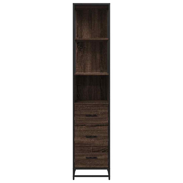 vidaXL Armadietto Bagno Rovere Marrone 35x37,5x166cm Legno Multistrato
