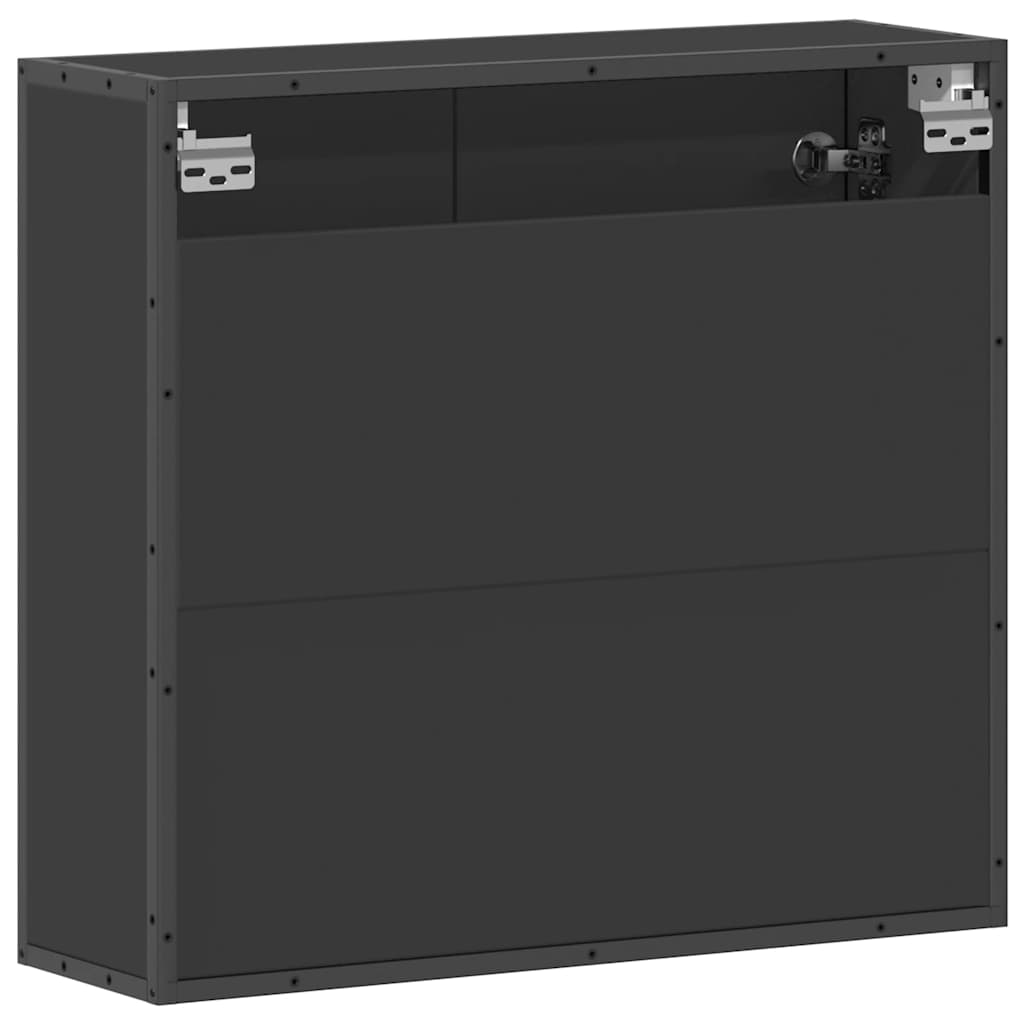 vidaXL Armadietto Specchio da Bagno Nero 65x20x60 cm Legno Multistrato