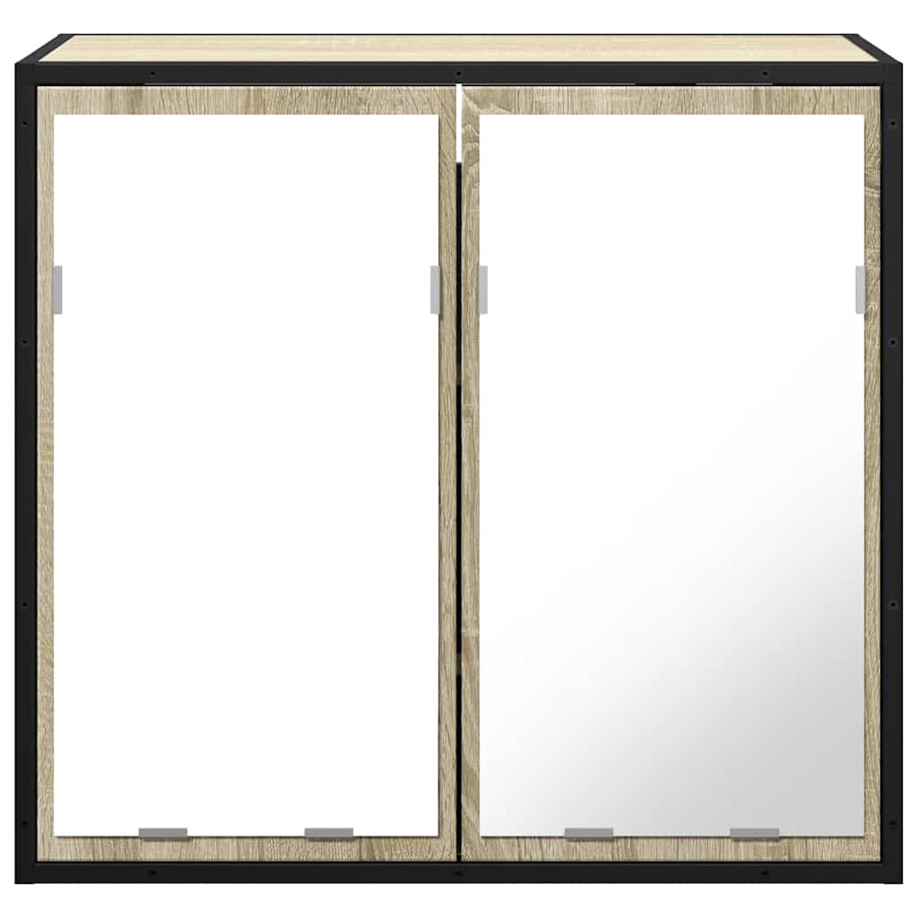 vidaXL Mobile Bagno con Specchio Rovere Sonoma 65x20x60 cm Multistrato