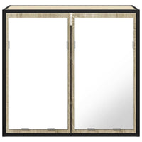 vidaXL Mobile Bagno con Specchio Rovere Sonoma 65x20x60 cm Multistrato