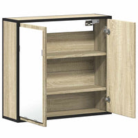 vidaXL Mobile Bagno con Specchio Rovere Sonoma 65x20x60 cm Multistrato