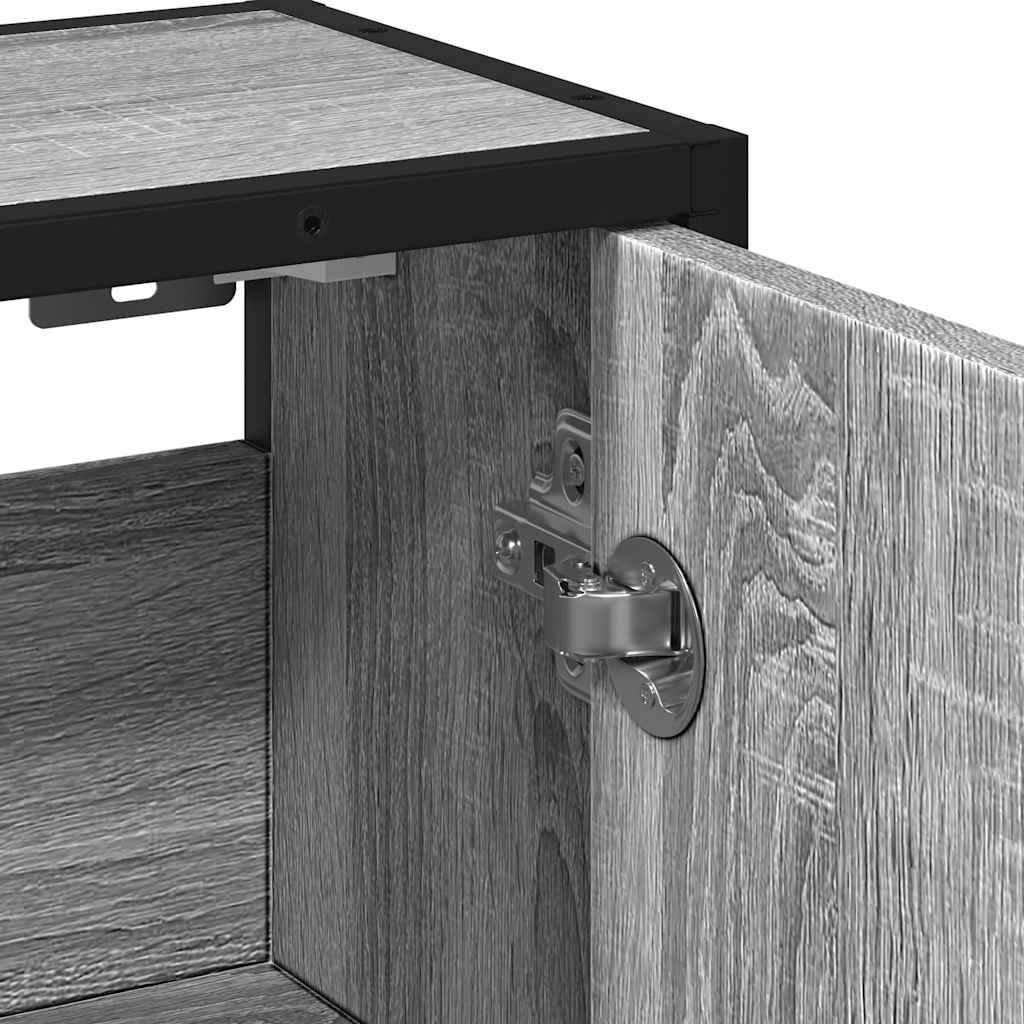 vidaXL Mobile Specchio da Bagno Grigio Sonoma 65x20x60 cm Multistrato