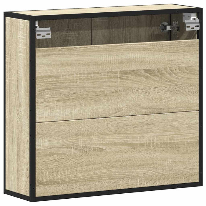 vidaXL Mobile Bagno con Specchio Rovere Sonoma 65x20x60 cm Multistrato