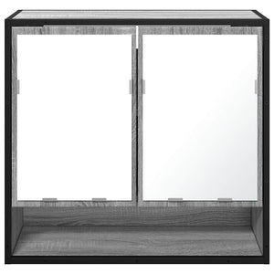 vidaXL Mobile Specchio da Bagno Grigio Sonoma 65x20x60 cm Multistrato