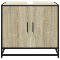 Mobiletto per Lavabo da Bagno-Armadietto da bagno Rovere Sonoma 65x33x60 cm Legno Massello 116108