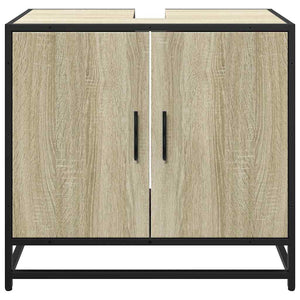 Mobiletto per Lavabo da Bagno-Armadietto da bagno Rovere Sonoma 65x33x60 cm Legno Massello 116108