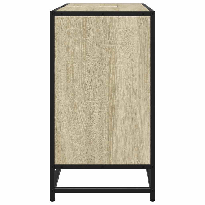 Mobiletto per Lavabo da Bagno-Armadietto da bagno Rovere Sonoma 65x33x60 cm Legno Massello 116108