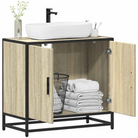 Mobiletto per Lavabo da Bagno-Armadietto da bagno Rovere Sonoma 65x33x60 cm Legno Massello 116108