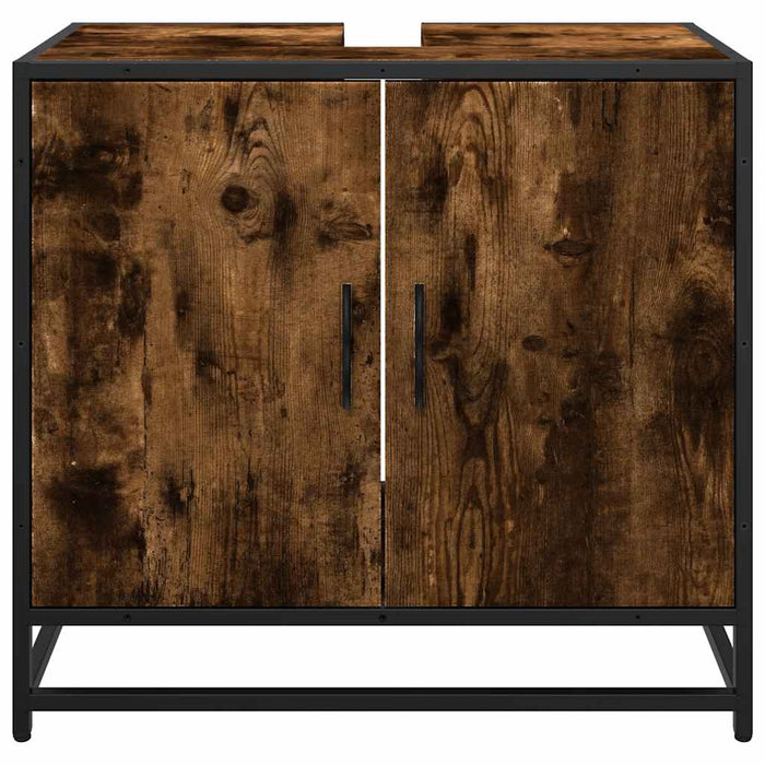Mobile Lavabo Bagno Rovere Fumo 65x33x60 cm Legno Multistrato