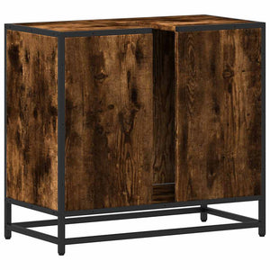 Mobile Lavabo Bagno Rovere Fumo 65x33x60 cm Legno Multistrato 849266