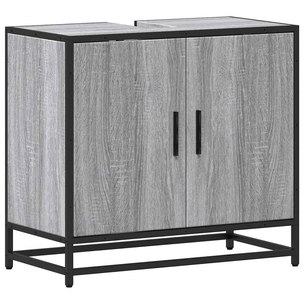 Mobile Lavabo Bagno Grigio Sonoma 65x33x60 cm Legno Multistrato 849267