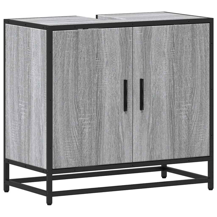Mobile Lavabo Bagno Grigio Sonoma 65x33x60 cm Legno Multistrato 849267