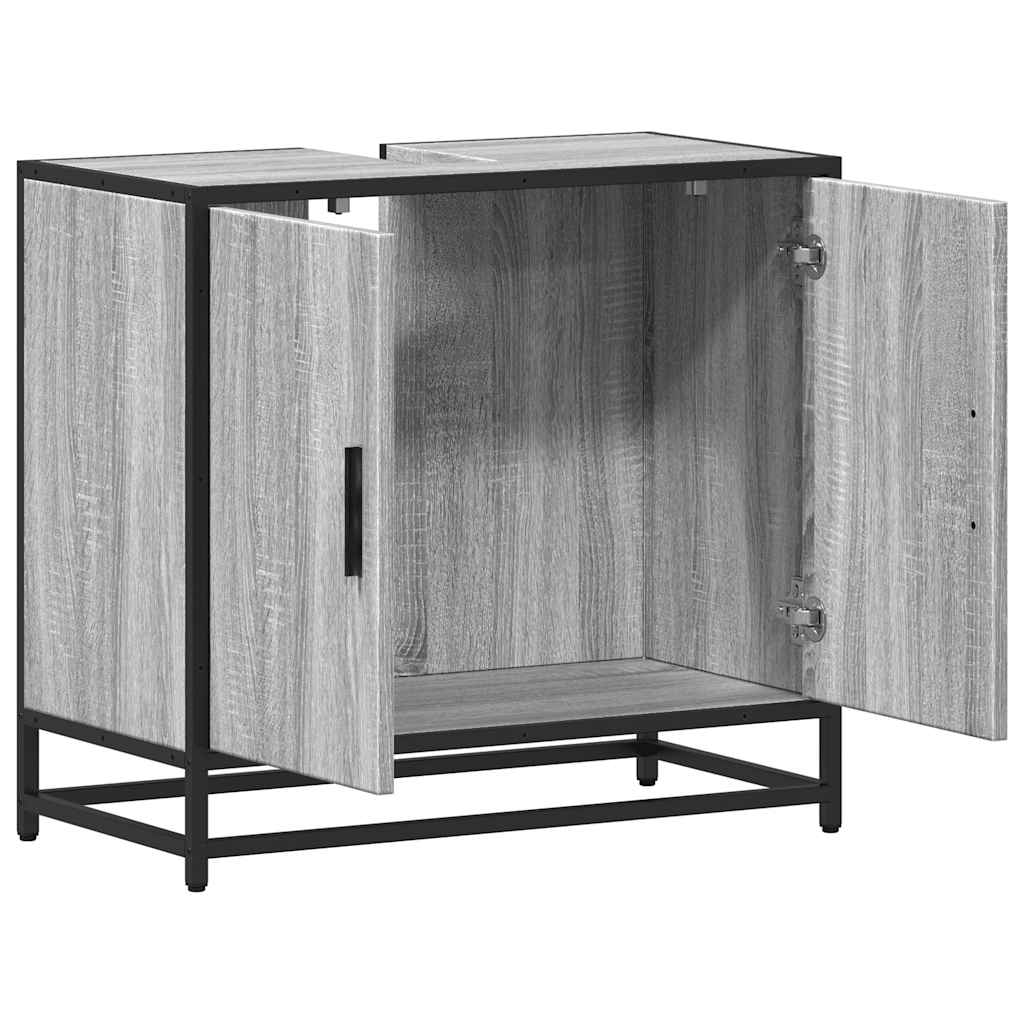 Mobile Lavabo Bagno Grigio Sonoma 65x33x60 cm Legno Multistrato