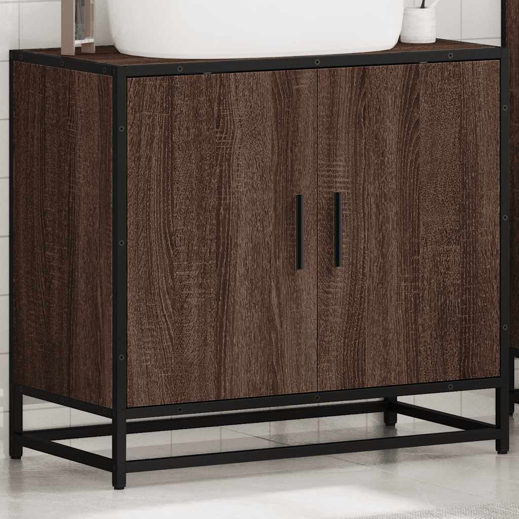 Mobile Lavabo Bagno Rovere Marrone 65x33x60cm Legno Multistrato 849268