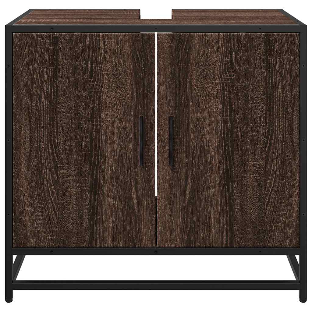 vidaXL Mobile Lavabo Bagno Rovere Marrone 65x33x60cm Legno Multistrato