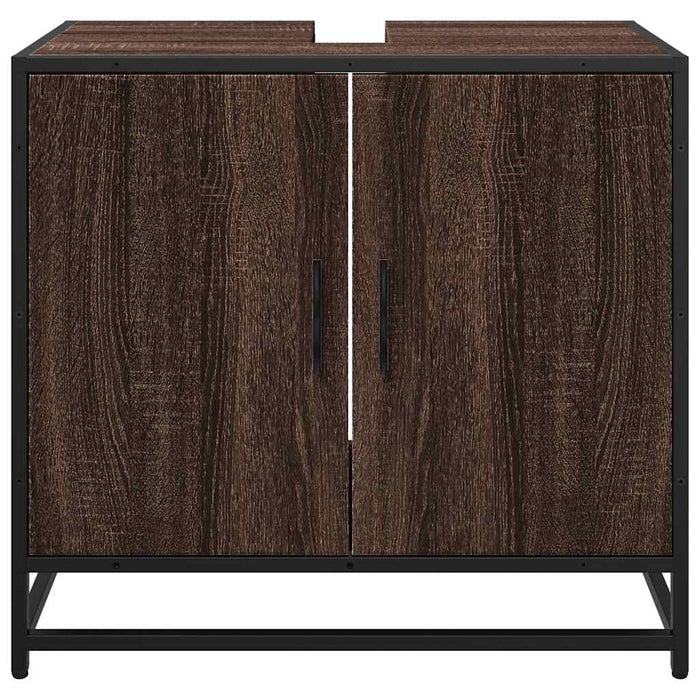 vidaXL Mobile Lavabo Bagno Rovere Marrone 65x33x60cm Legno Multistrato