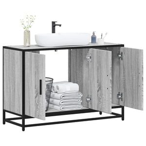 Mobile Lavabo Bagno-Armadietto da bagno Grigio Sonoma 90x33x60 cm Legno Multistrato