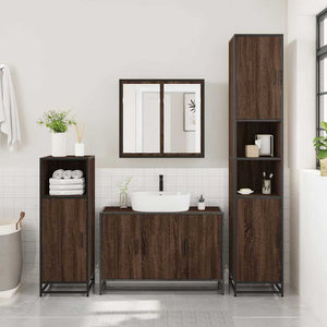 Mobile Lavabo Bagno Rovere Marrone 90x33x60cm Legno Multistrato 849273