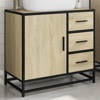 Mobile Lavabo da Bagno Rovere Sonoma 65x33x60 cm in Truciolato 849275