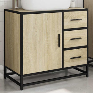 Mobile Lavabo da Bagno Rovere Sonoma 65x33x60 cm in Truciolato 849275