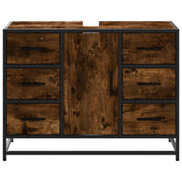 Mobile Lavabo Bagno Rovere Fumo 60x30x60 cm Legno Multistrato 849281