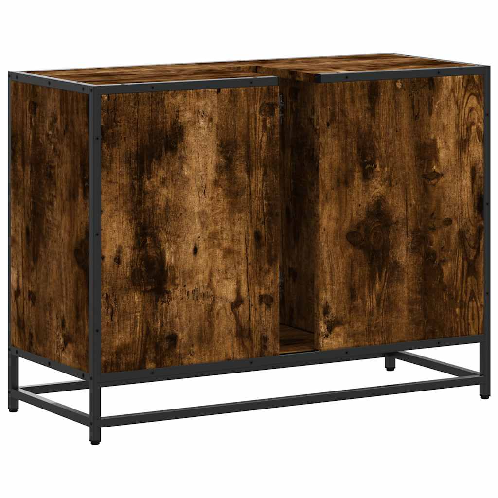 Mobile Lavabo Bagno Rovere Fumo 60x30x60 cm Legno Multistrato 849281