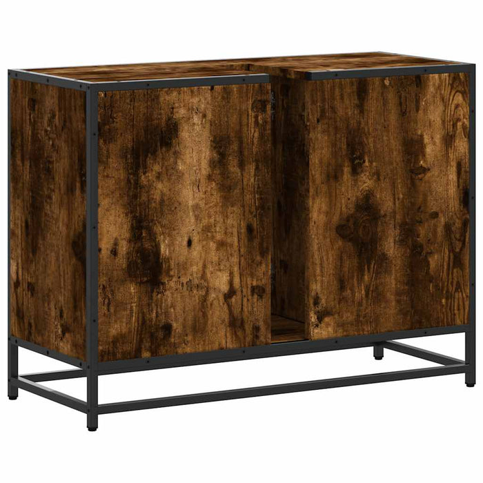 Mobile Lavabo Bagno Rovere Fumo 60x30x60 cm Legno Multistrato 849281