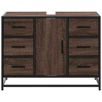 Mobile Lavabo Bagno Rovere Marrone 60x30x60cm Legno Multistrato 849283