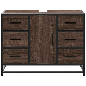 Mobile Lavabo Bagno Rovere Marrone 60x30x60cm Legno Multistrato 849283