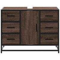 vidaXL Mobile Lavabo Bagno Rovere Marrone 60x30x60cm Legno Multistrato