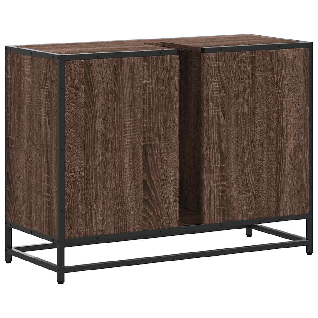 vidaXL Mobile Lavabo Bagno Rovere Marrone 60x30x60cm Legno Multistrato