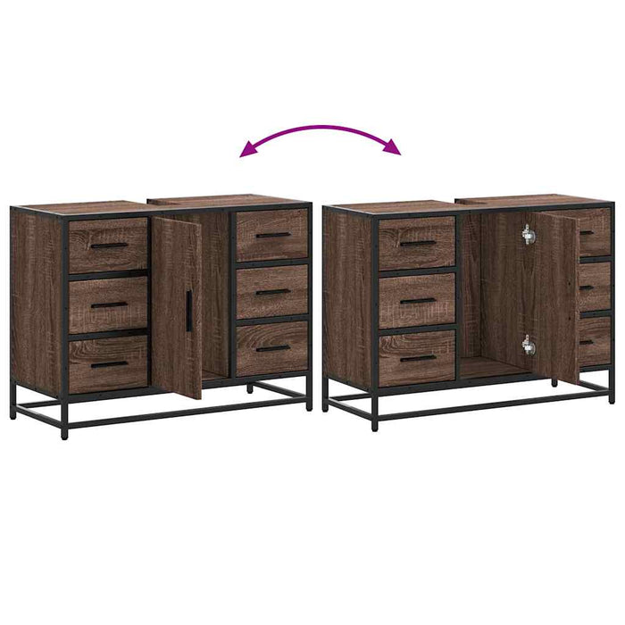 Mobile Lavabo Bagno Rovere Marrone 60x30x60cm Legno Multistrato 849283