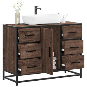 Mobile Lavabo Bagno Rovere Marrone 60x30x60cm Legno Multistrato 849283
