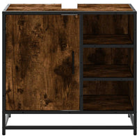 Armadietto Bagno Rovere Fumo 65x33x60 cm in Legno Multistrato 849286