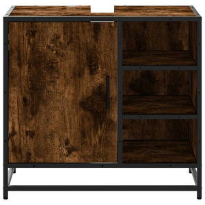 Armadietto Bagno Rovere Fumo 65x33x60 cm in Legno Multistrato 849286