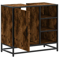 Armadietto Bagno Rovere Fumo 65x33x60 cm in Legno Multistrato 849286