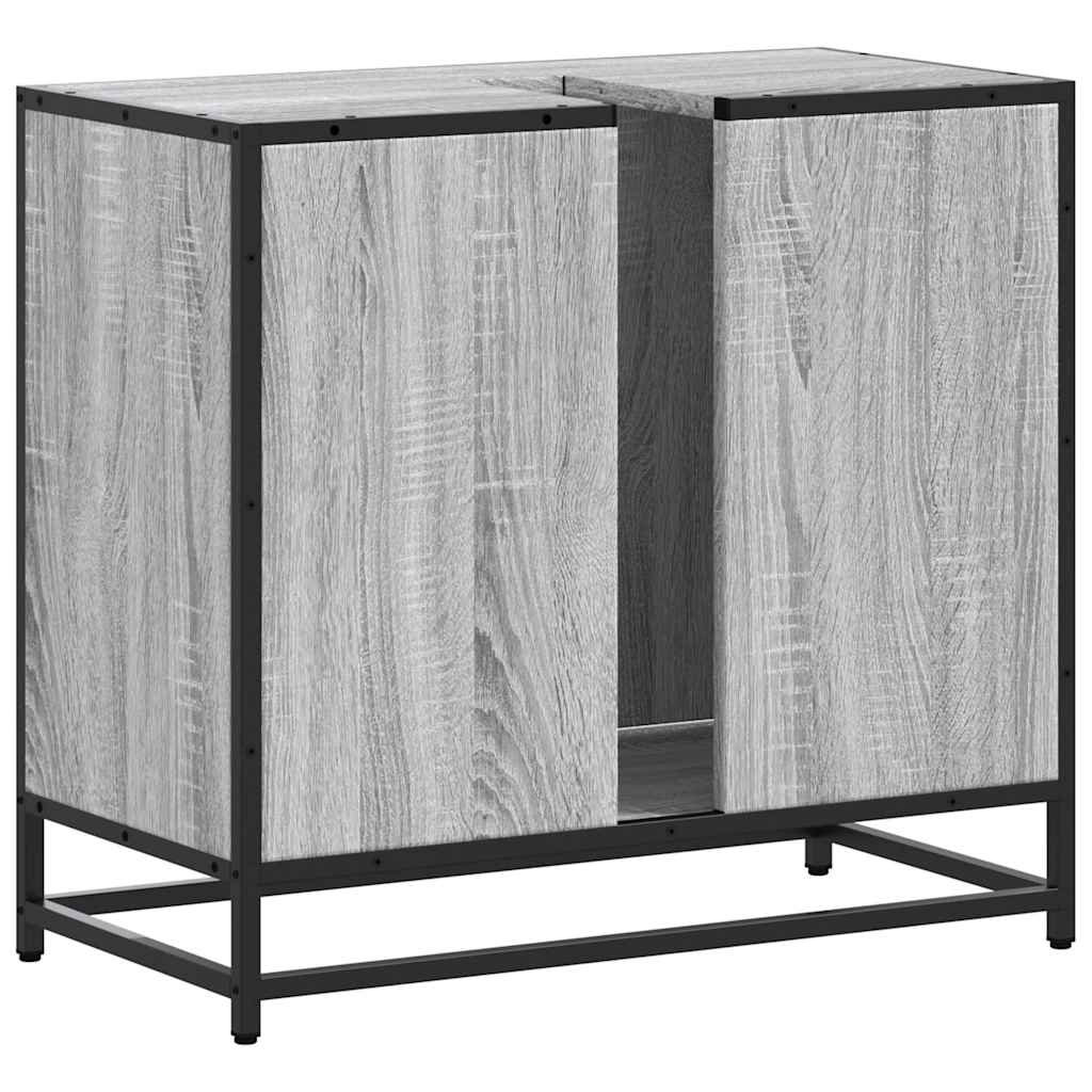 Mobile Lavabo Bagno Grigio Sonoma 65x33x60 cm Legno Multistrato