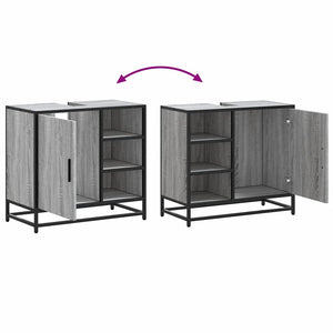 Mobile Lavabo Bagno Grigio Sonoma 65x33x60 cm Legno Multistrato