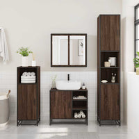 vidaXL Mobile Lavabo Bagno Rovere Marrone 65x33x60cm Legno Multistrato