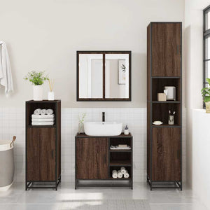 vidaXL Mobile Lavabo Bagno Rovere Marrone 65x33x60cm Legno Multistrato